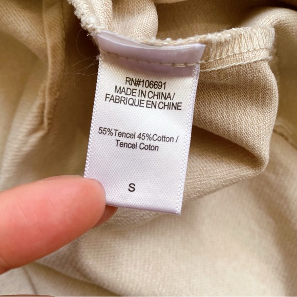 🐚 YOUNG FABULOUS & BROKE OATMEAL VOLUMINOUS LONG SLEEVE WRAP AROUND MINI DRESS! - Picture 10 of 16